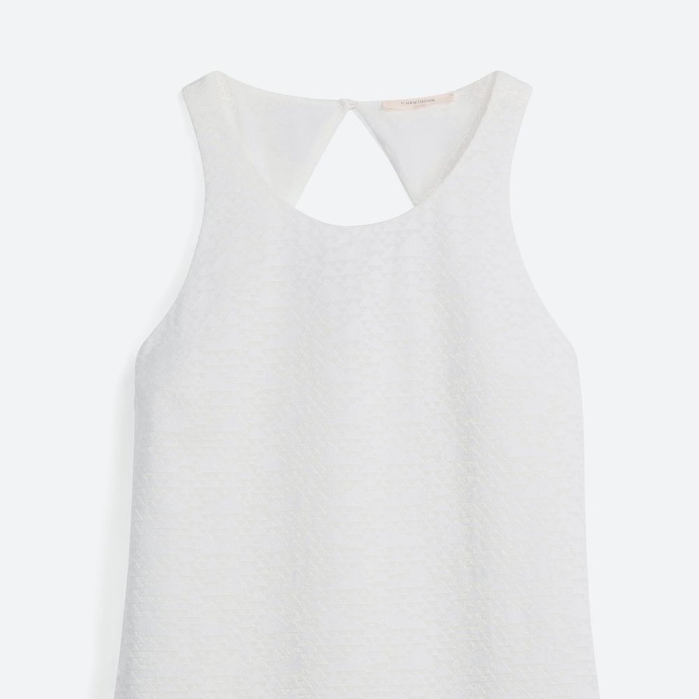 Albright Embroidered Keyhole Back Blouse